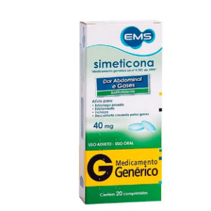 Simeticona 40mg Genérico EMS 20 Comprimidos