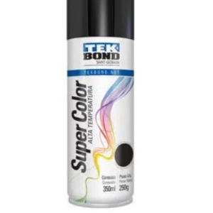 TINTA SPRAY ALTA TEMPERATURA 350ML/250G TEKBOND PRETO BRILHANTE