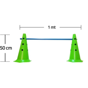 Kit Agilidade 2 Cones 50cm e 1 Barreira 1mt