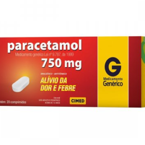 Paracetamol 750mg com 20 comprimidos