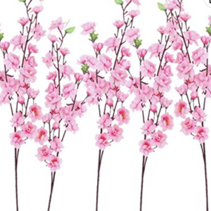 Nuolux 6 peças Flores artificiais de flor de pêssego rosa