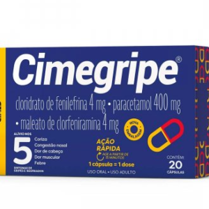 Cimegripe 4mg + 400mg + 4mg 20 cápsulas