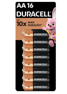 Pilha Alcalina Duracell Pequena AA - BT 16 UN