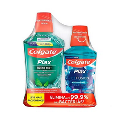 Kit Enxaguante Bucal Colgate Plax Fresh Mint 500ml + 250ml