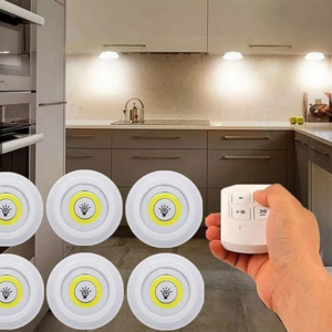 Luminária Kit 3 Lâmpadas Led Sem Fio Controle Luz Branca Mt027