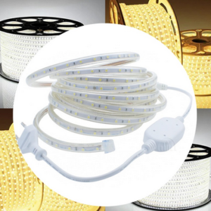 1 a 10 Metros Mangueira Fita Led 5050 C/ Conector Branco Frio ou Branco Amarelado Quente 110V ou 220v